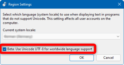 Windows Region UTF-8 Support Setting Windows Region UTF-8 Support Setting